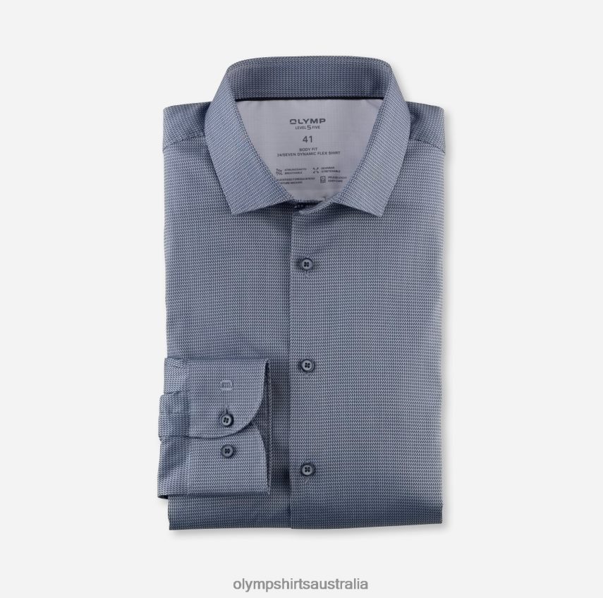 Clothing AU OLYMP Level Five 24/Seven Body Fit, Business Shirt, Modern Kent, Marine T8882J802