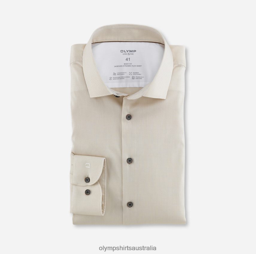 Clothing AU OLYMP Level Five 24/Seven Body Fit, Business Shirt, Modern Kent, Natural T8882J821