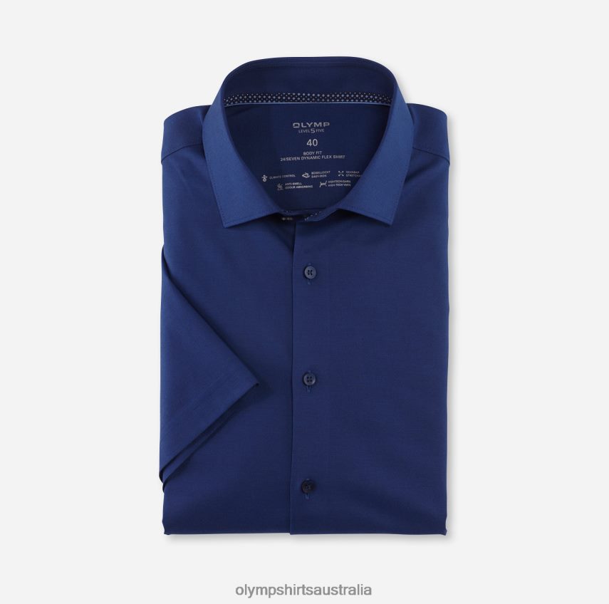 Clothing AU OLYMP Level Five 24/Seven Body Fit, Business Shirt, Modern Kent, Nuremberg Blue T8882J596