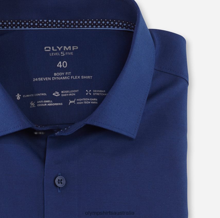 Clothing AU OLYMP Level Five 24/Seven Body Fit, Business Shirt, Modern Kent, Nuremberg Blue T8882J596