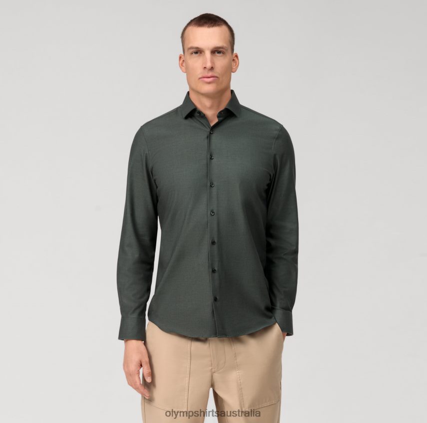 Clothing AU OLYMP Level Five 24/Seven Body Fit, Business Shirt, Modern Kent, Olive T8882J396