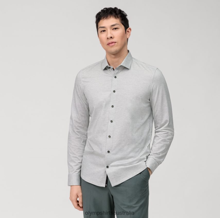 Clothing AU OLYMP Level Five 24/Seven Body Fit, Business Shirt, Modern Kent, Olive T8882J544