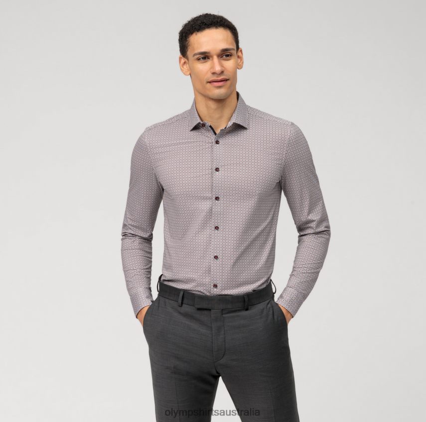 Clothing AU OLYMP Level Five 24/Seven Body Fit, Business Shirt, Modern Kent, Red T8882J610