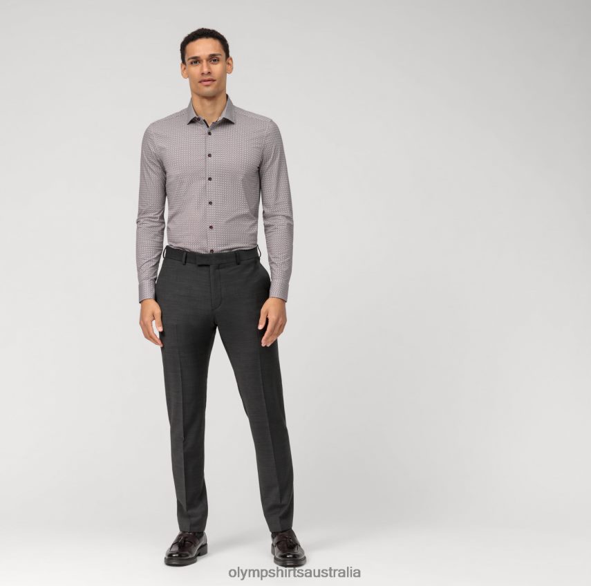 Clothing AU OLYMP Level Five 24/Seven Body Fit, Business Shirt, Modern Kent, Red T8882J610