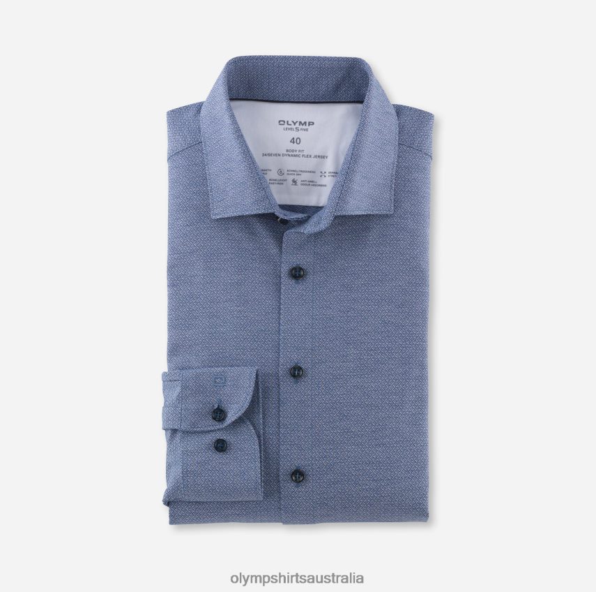Clothing AU OLYMP Level Five 24/Seven Body Fit, Business Shirt, Modern Kent, Royal T8882J390