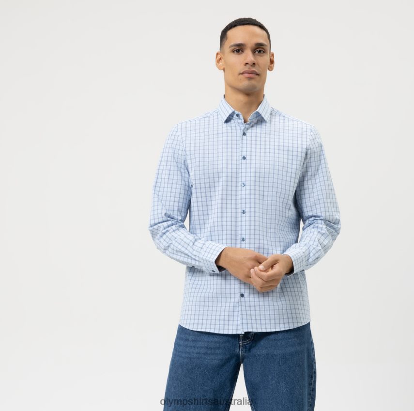 Clothing AU OLYMP Level Five 24/Seven Body Fit, Business Shirt, Modern Kent, Royal T8882J518