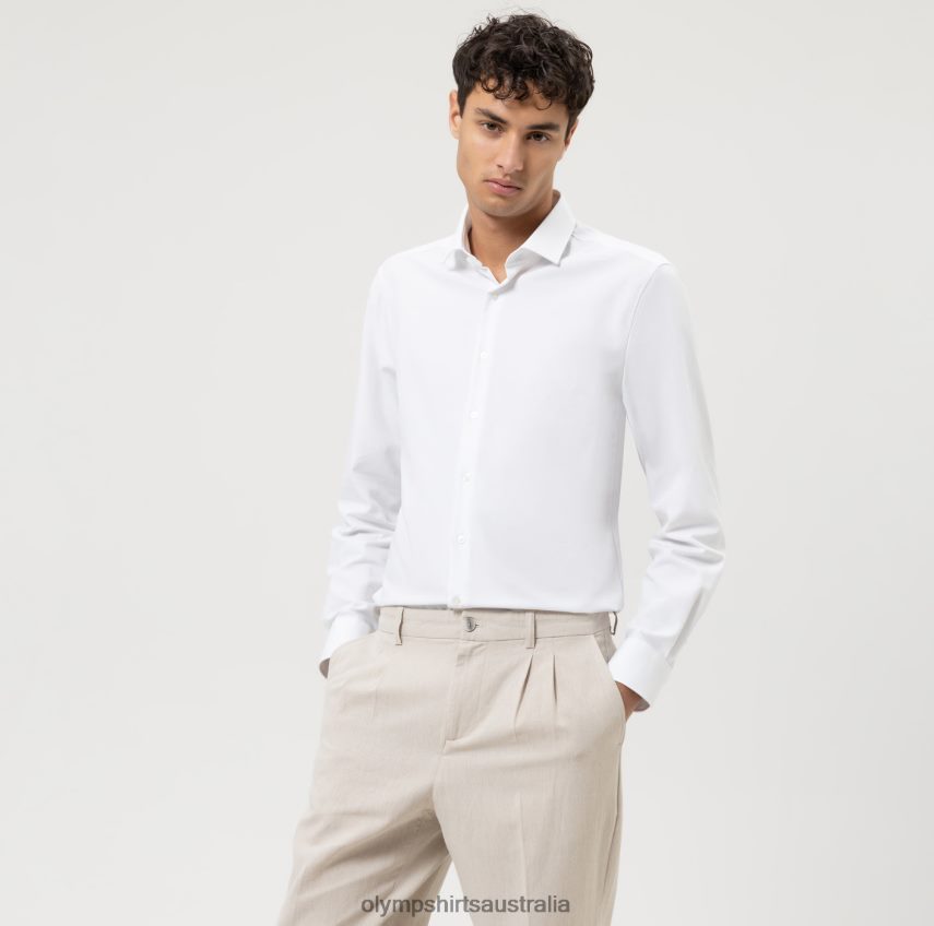 Clothing AU OLYMP Level Five 24/Seven Body Fit, Business Shirt, Modern Kent, White T8882J391