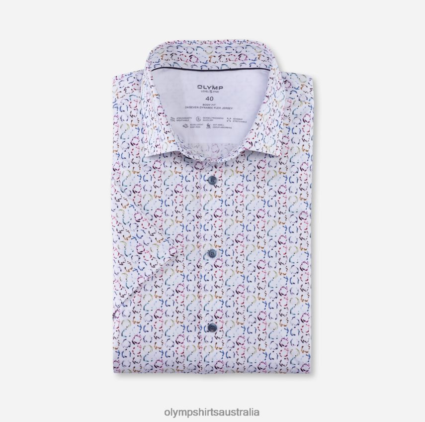 Clothing AU OLYMP Level Five 24/Seven Body Fit, Business Shirt, Modern Kent, White T8882J710