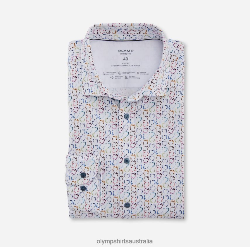 Clothing AU OLYMP Level Five 24/Seven Body Fit, Business Shirt, Modern Kent, White T8882J752