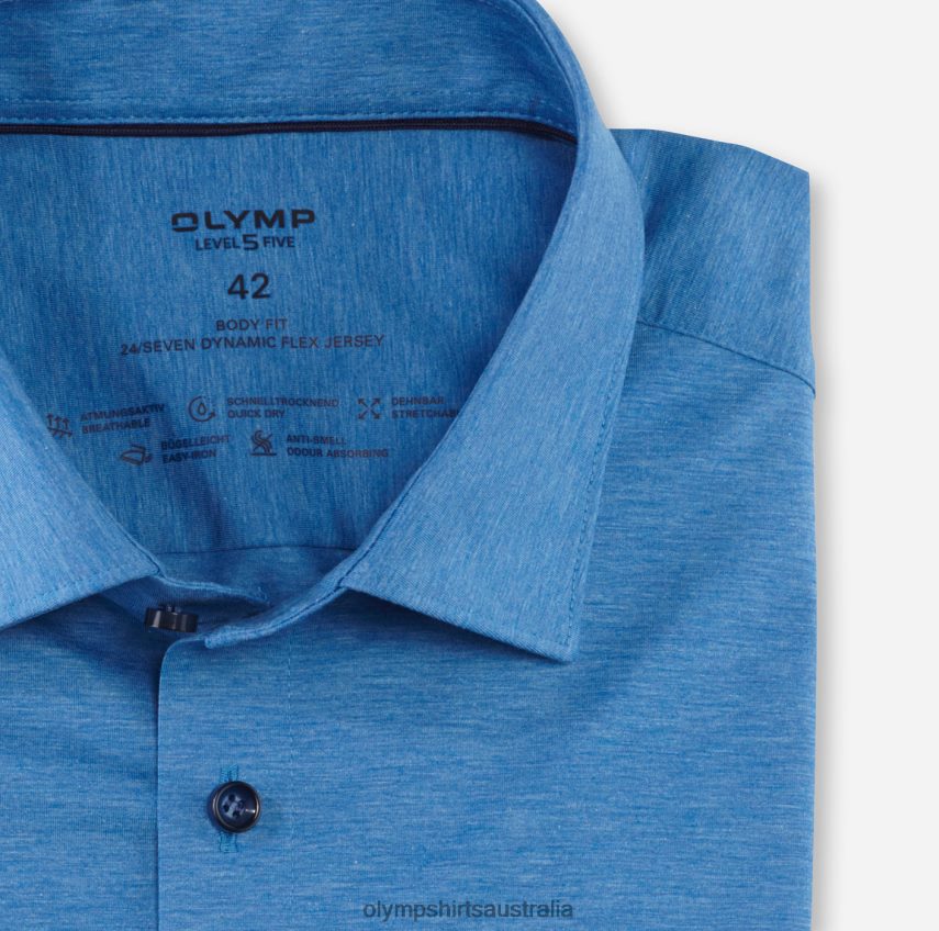 Clothing AU OLYMP Level Five 24/Seven Body Fit, Business Shirt, New York Kent, Blue T8882J695