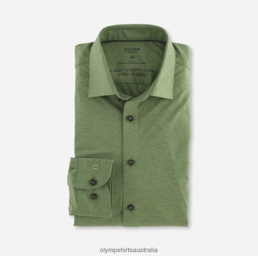 Clothing AU OLYMP Level Five 24/Seven Body Fit, Business Shirt, New York Kent, Crystal Green T8882J722
