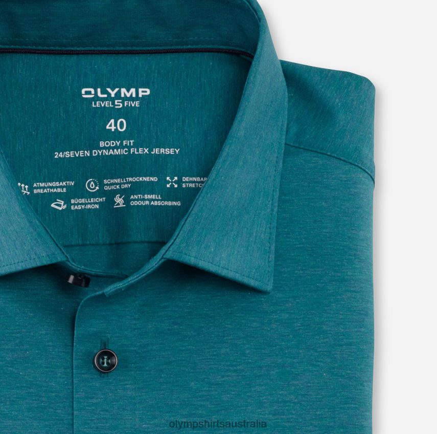 Clothing AU OLYMP Level Five 24/Seven Body Fit, Business Shirt, New York Kent, Emerald T8882J531