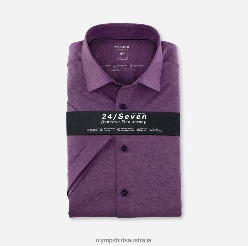 Clothing AU OLYMP Level Five 24/Seven Body Fit, Business Shirt, New York Kent, Lilac T8882J809