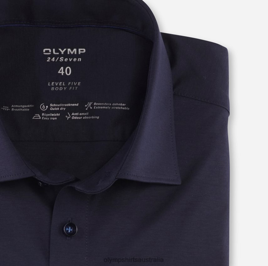 Clothing AU OLYMP Level Five 24/Seven Body Fit, Business Shirt, New York Kent, Marine T8882J443