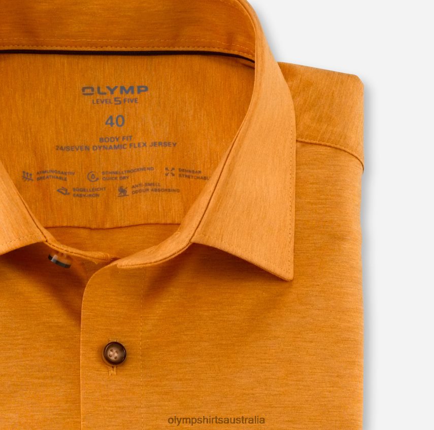 Clothing AU OLYMP Level Five 24/Seven Body Fit, Business Shirt, New York Kent, Ochre T8882J772