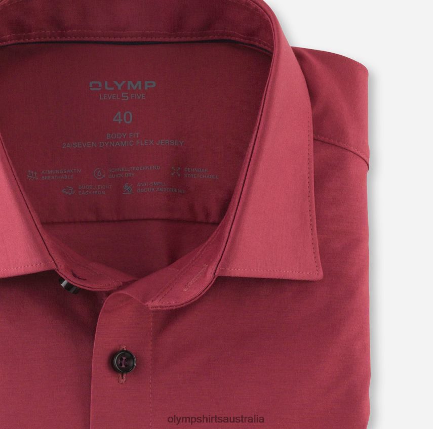 Clothing AU OLYMP Level Five 24/Seven Body Fit, Business Shirt, New York Kent, Rosewood T8882J670