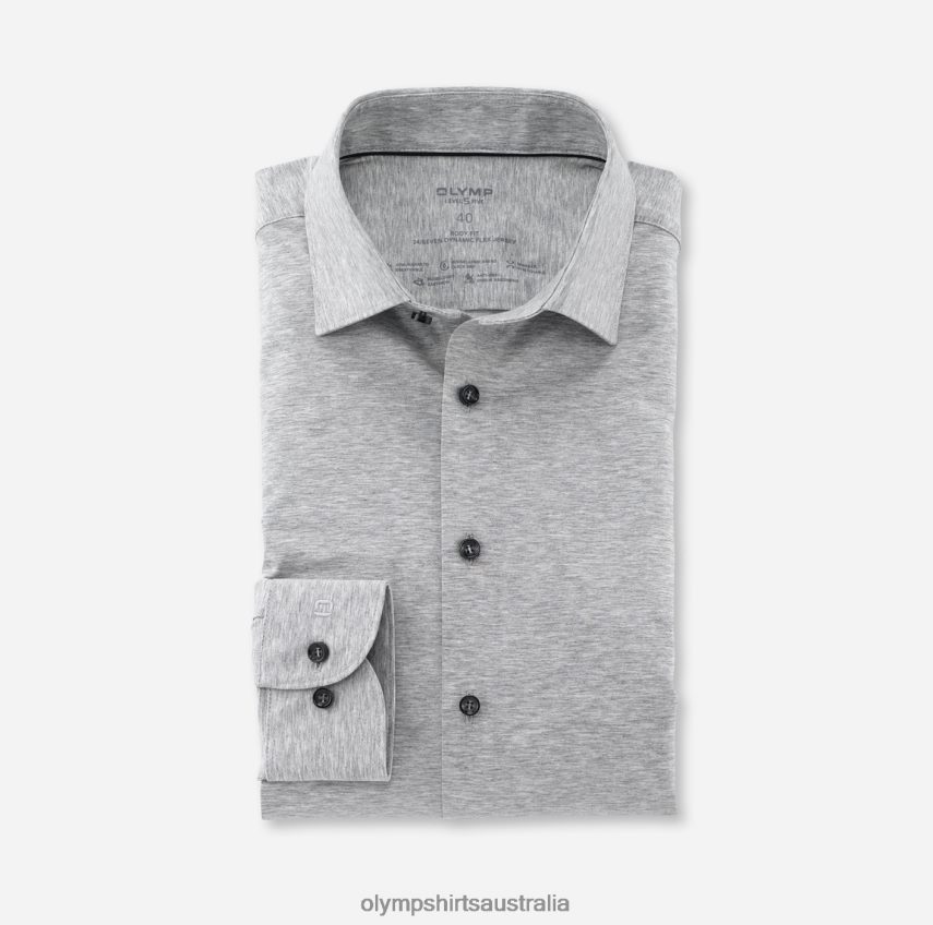 Clothing AU OLYMP Level Five 24/Seven Body Fit, Business Shirt, New York Kent, Silver Grey T8882J413