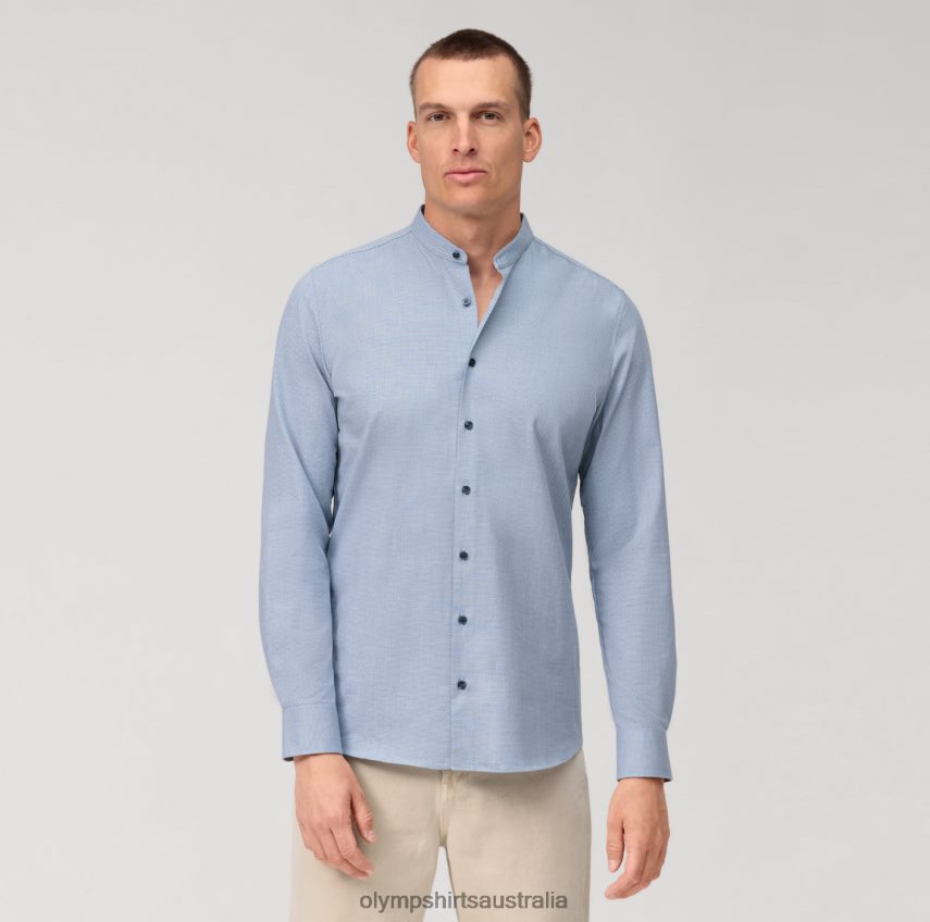 Clothing AU OLYMP Level Five 24/Seven Body Fit, Business Shirt, Stand-Up Collar, Bleu T8882J434