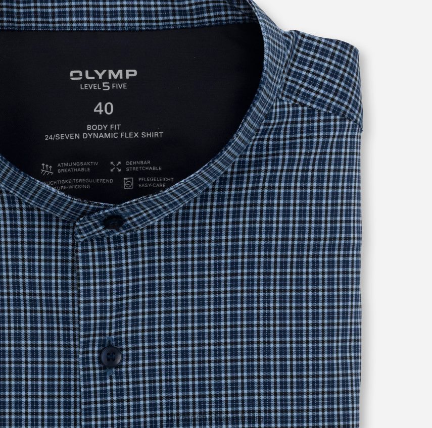 Clothing AU OLYMP Level Five 24/Seven Body Fit, Business Shirt, Stand-Up Collar, Marine T8882J828