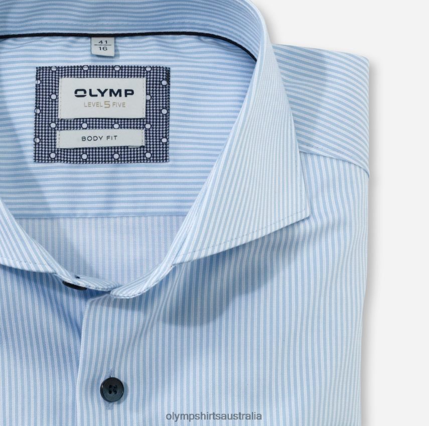 Clothing AU OLYMP Level Five Body Fit, Business Shirt, Cutaway, Bleu T8882J342