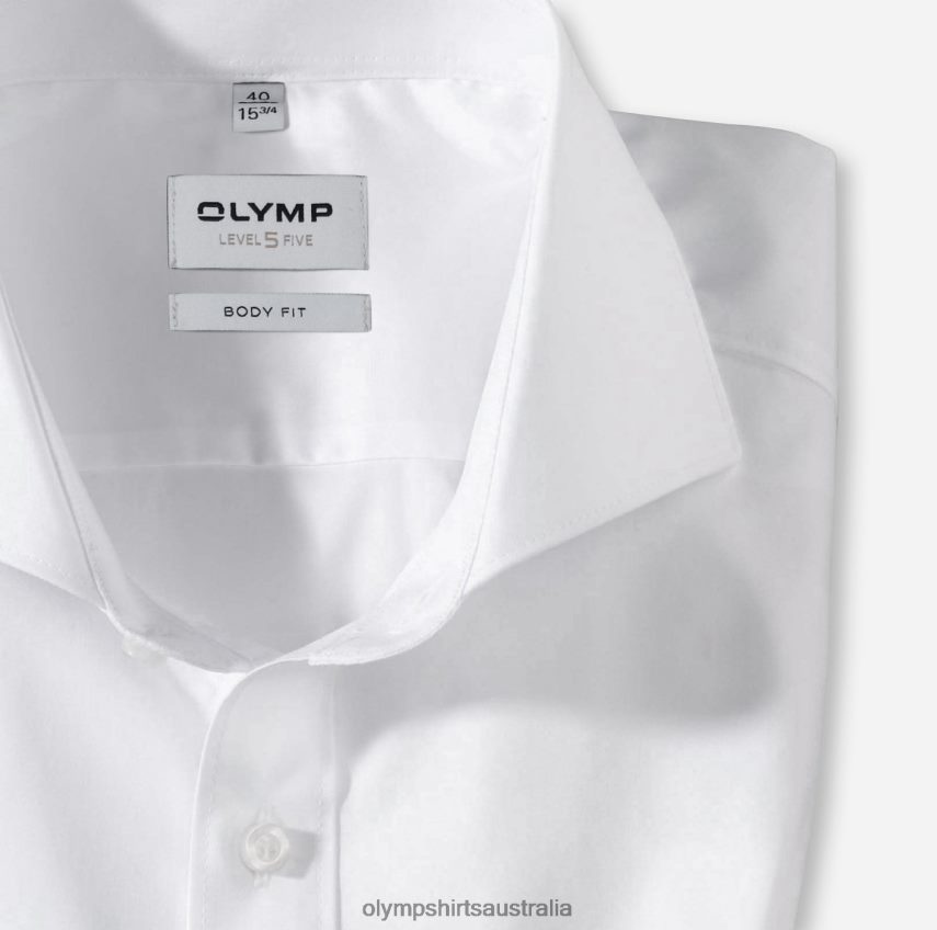 Clothing AU OLYMP Level Five Body Fit, Business Shirt, Long Sleeve Extra Long, Cutaway, White T8882J910