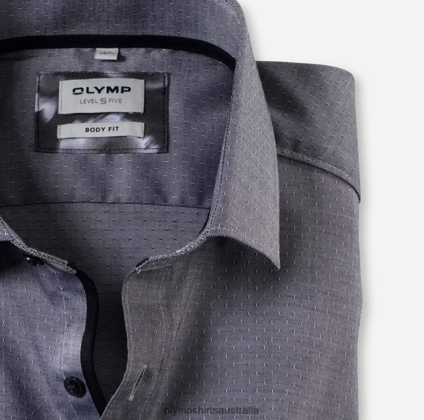 Clothing AU OLYMP Level Five Body Fit, Business Shirt, Long Sleeve Extra Long, Modern Kent, Black T8882J894