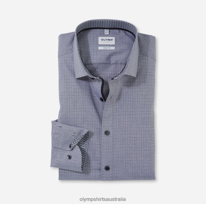 Clothing AU OLYMP Level Five Body Fit, Business Shirt, Long Sleeve Extra Long, Modern Kent, Black T8882J907