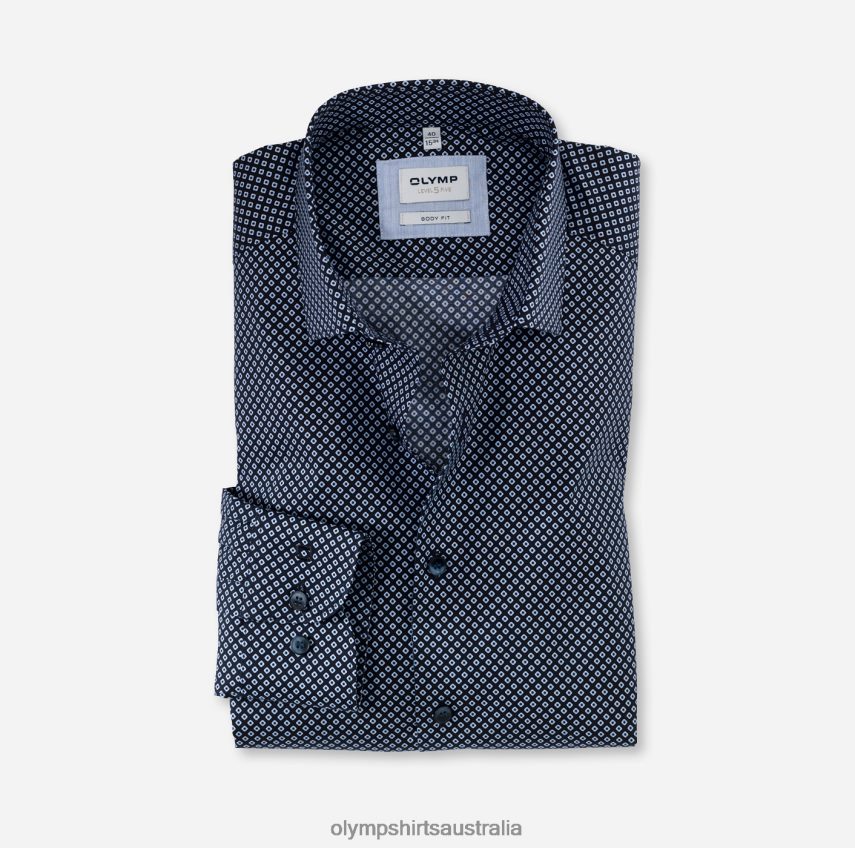 Clothing AU OLYMP Level Five Body Fit, Business Shirt, Long Sleeve Extra Long, Modern Kent, Bleu T8882J906