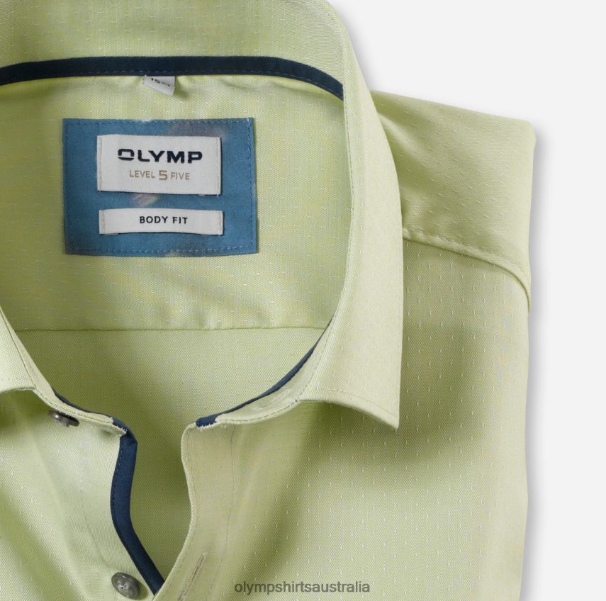 Clothing AU OLYMP Level Five Body Fit, Business Shirt, Long Sleeve Extra Long, Modern Kent, Lime T8882J878