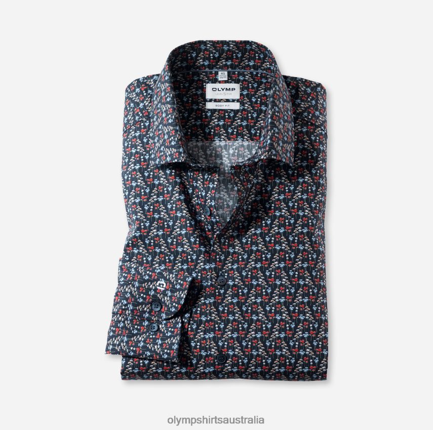 Clothing AU OLYMP Level Five Body Fit, Business Shirt, Long Sleeve Extra Long, Modern Kent, Red T8882J892