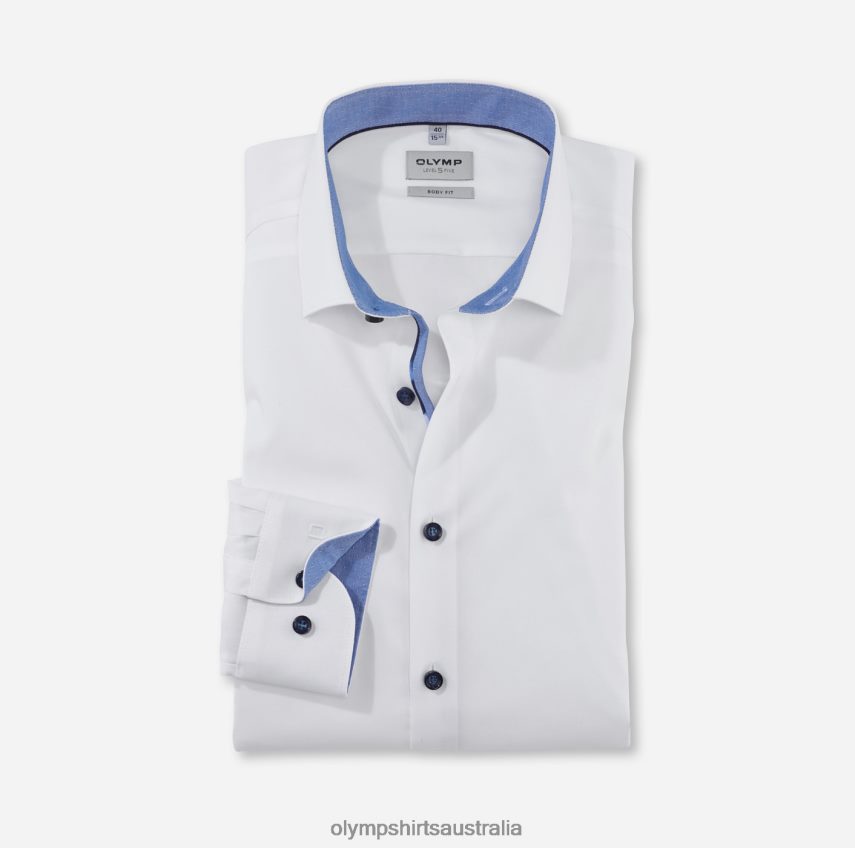 Clothing AU OLYMP Level Five Body Fit, Business Shirt, Long Sleeve Extra Long, Modern Kent, White T8882J898