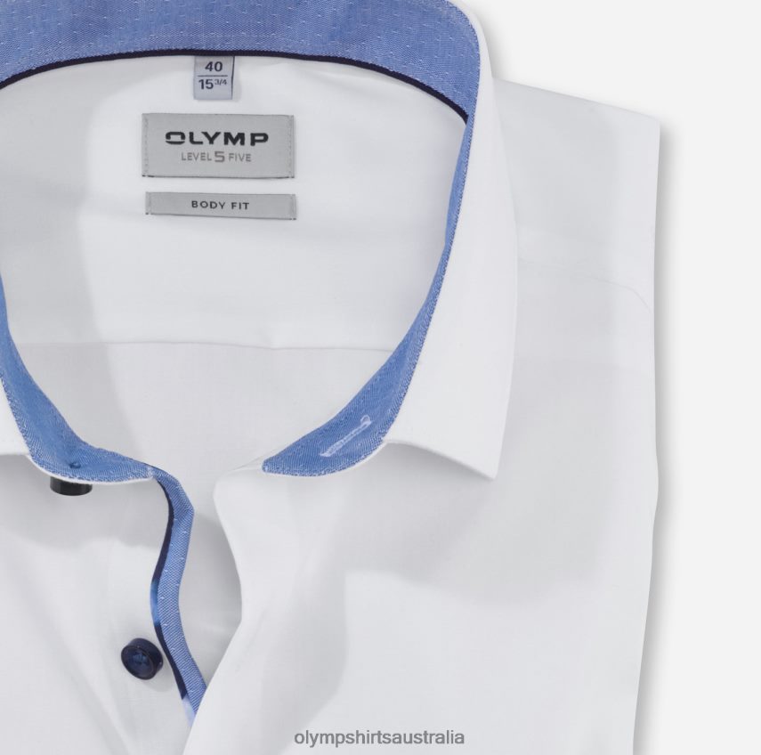 Clothing AU OLYMP Level Five Body Fit, Business Shirt, Long Sleeve Extra Long, Modern Kent, White T8882J898