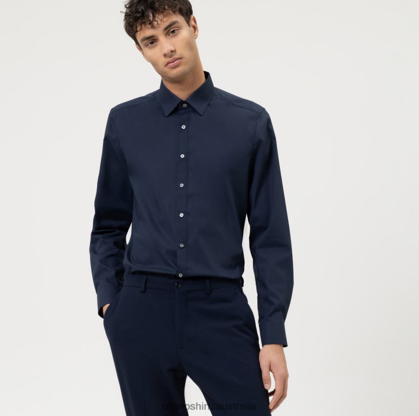 Clothing AU OLYMP Level Five Body Fit, Business Shirt, Long Sleeve Extra Long, New York Kent, Marine T8882J913