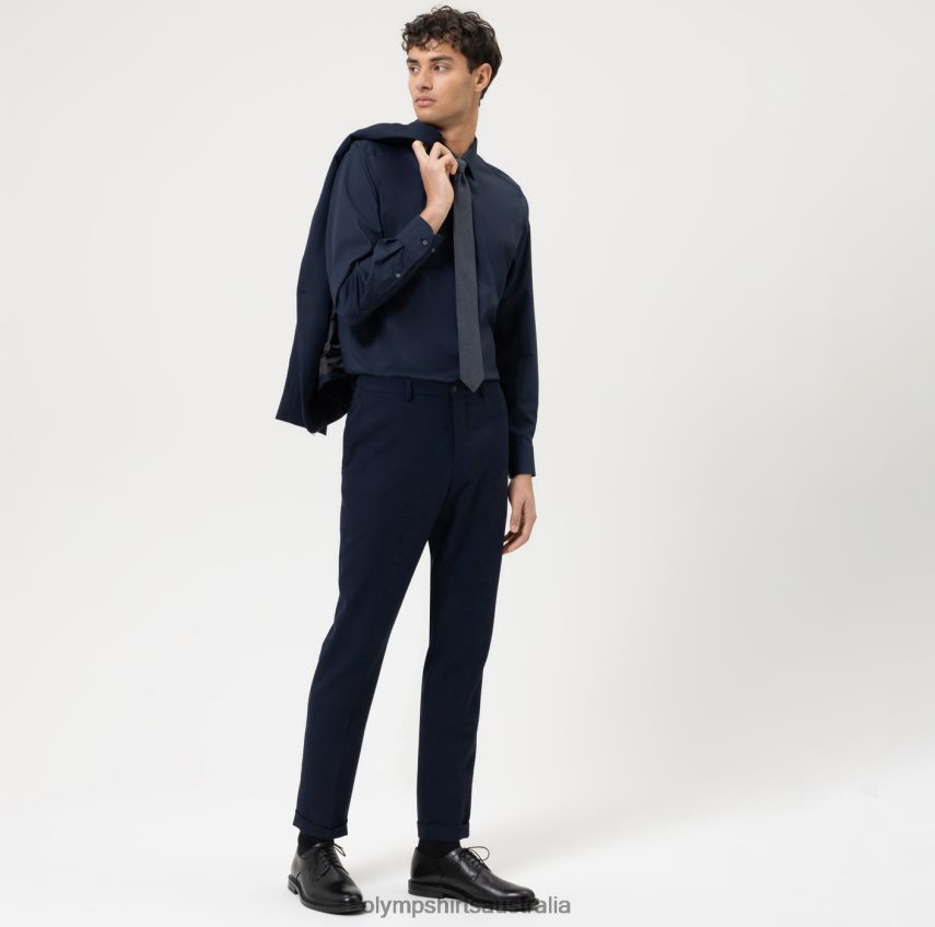 Clothing AU OLYMP Level Five Body Fit, Business Shirt, Long Sleeve Extra Long, New York Kent, Marine T8882J913