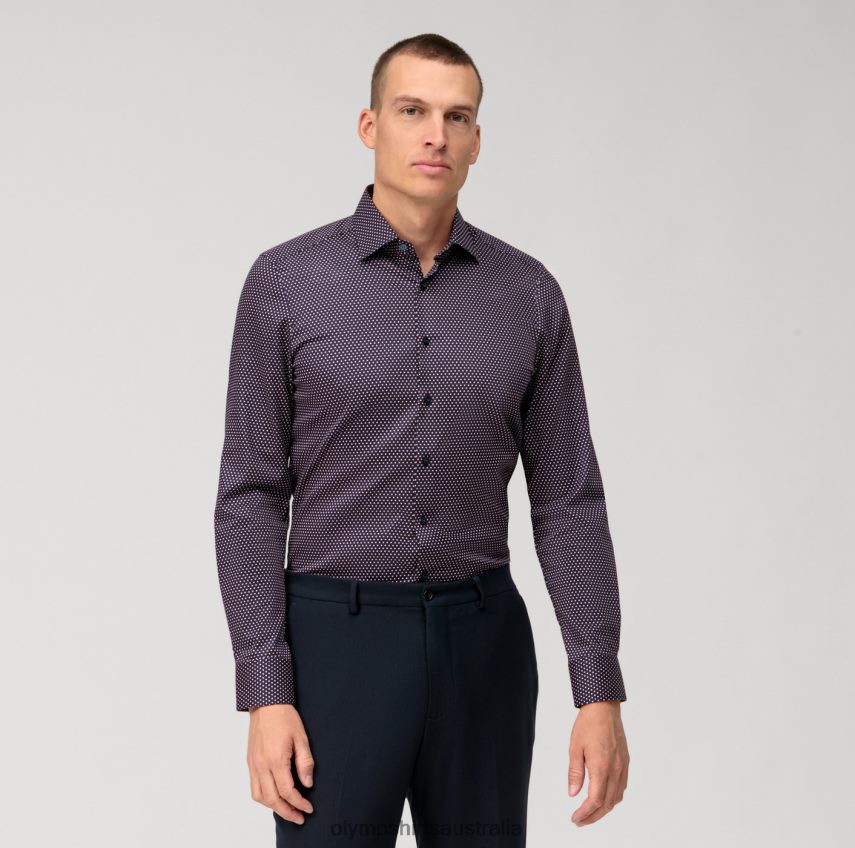 Clothing AU OLYMP Level Five Body Fit, Business Shirt, Long Sleeve Extra Long, New York Kent, Red T8882J868