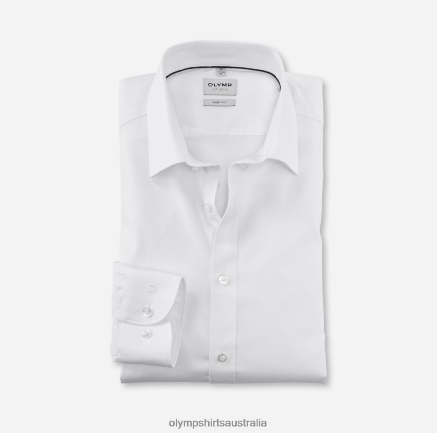 Clothing AU OLYMP Level Five Body Fit, Business Shirt, Long Sleeve Extra Long, New York Kent, White T8882J857