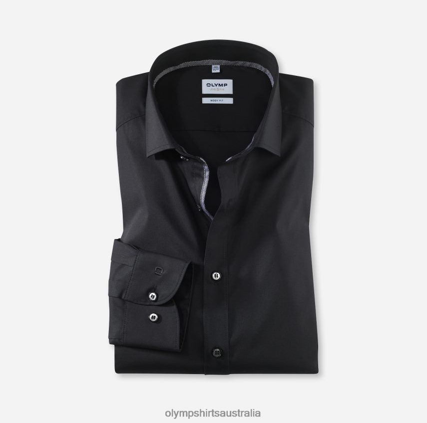 Clothing AU OLYMP Level Five Body Fit, Business Shirt, Long Sleeve Extra Long, Royal Kent, Black T8882J862