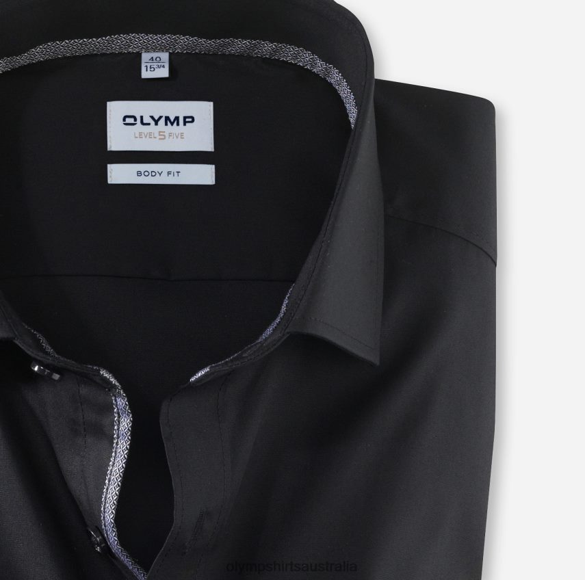 Clothing AU OLYMP Level Five Body Fit, Business Shirt, Long Sleeve Extra Long, Royal Kent, Black T8882J862