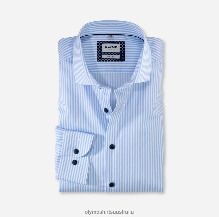 Clothing AU OLYMP Level Five Body Fit, Business Shirt, Long Sleeve Extra Long, Royal Kent, Bleu T8882J875