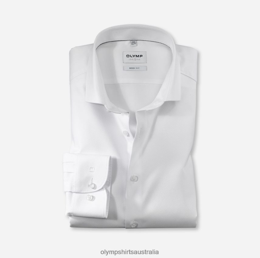 Clothing AU OLYMP Level Five Body Fit, Business Shirt, Long Sleeve Extra Long, Royal Kent, White T8882J858
