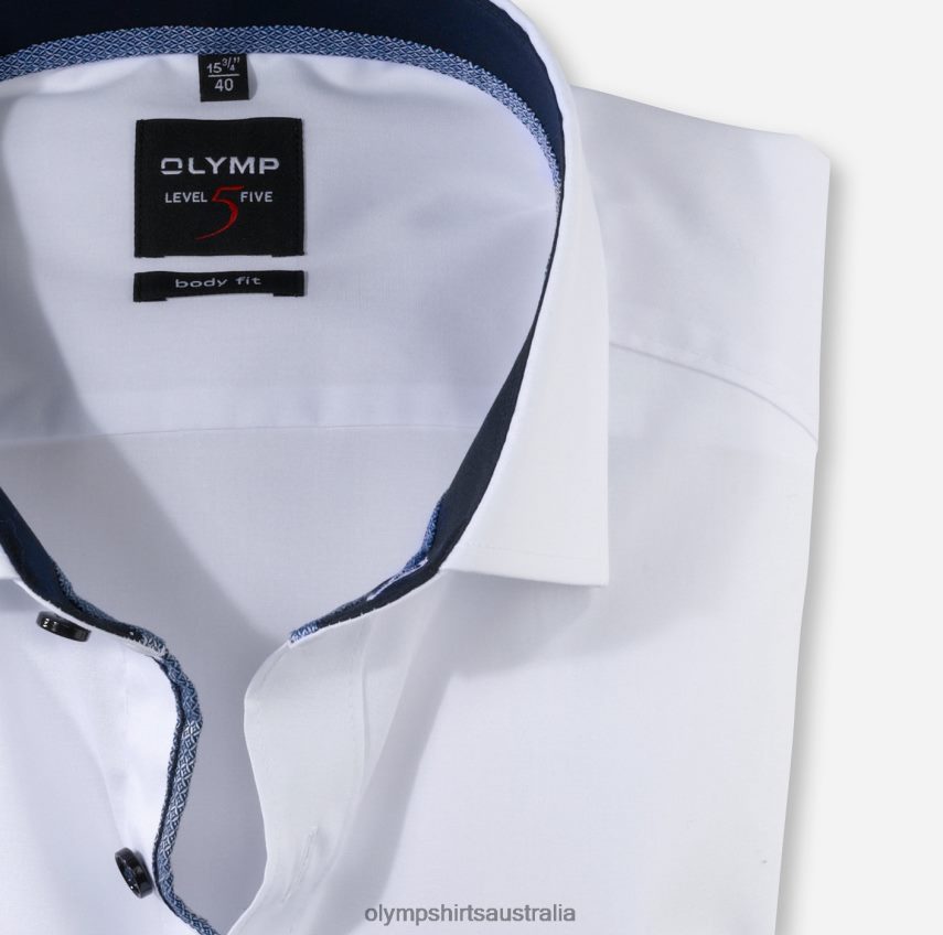 Clothing AU OLYMP Level Five Body Fit, Business Shirt, Long Sleeve Extra Long, Royal Kent, White T8882J872
