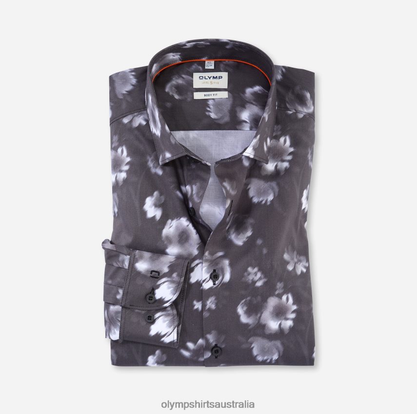 Clothing AU OLYMP Level Five Body Fit, Business Shirt, Modern Kent, Black T8882J358