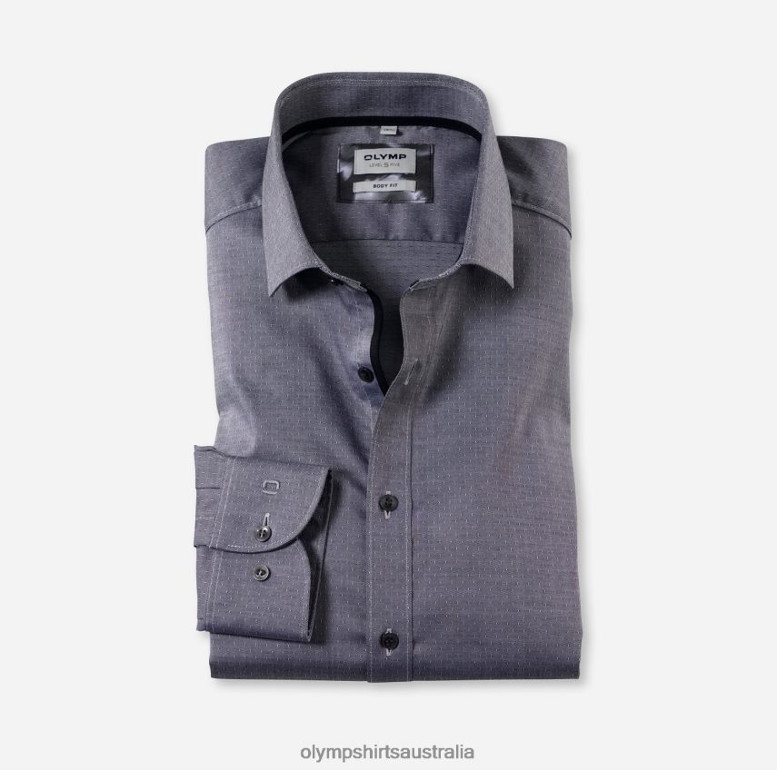 Clothing AU OLYMP Level Five Body Fit, Business Shirt, Modern Kent, Black T8882J680