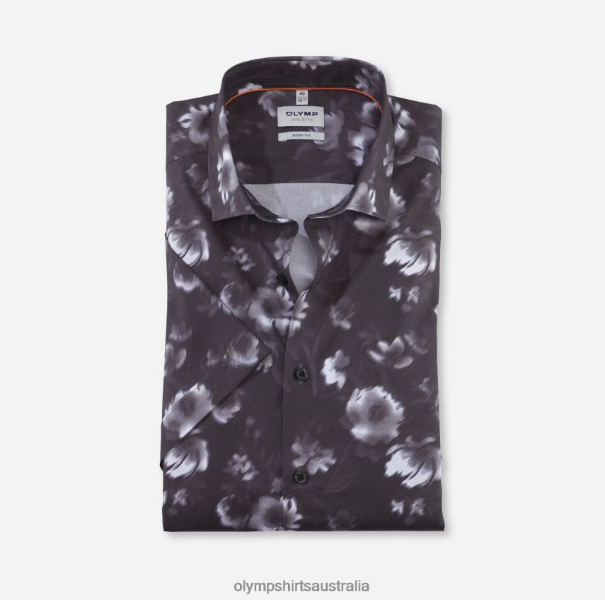 Clothing AU OLYMP Level Five Body Fit, Business Shirt, Modern Kent, Black T8882J703