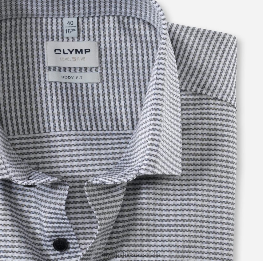 Clothing AU OLYMP Level Five Body Fit, Business Shirt, Modern Kent, Black T8882J805