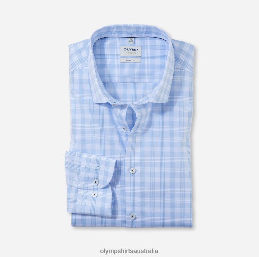 Clothing AU OLYMP Level Five Body Fit, Business Shirt, Modern Kent, Bleu T8882J408