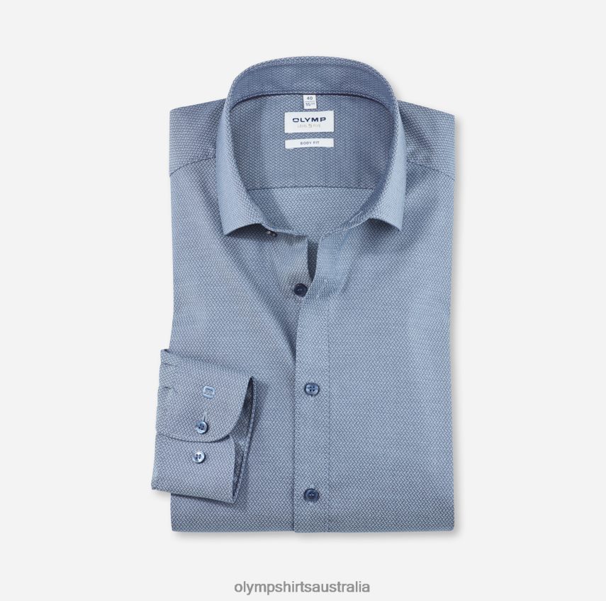 Clothing AU OLYMP Level Five Body Fit, Business Shirt, Modern Kent, Bleu T8882J747