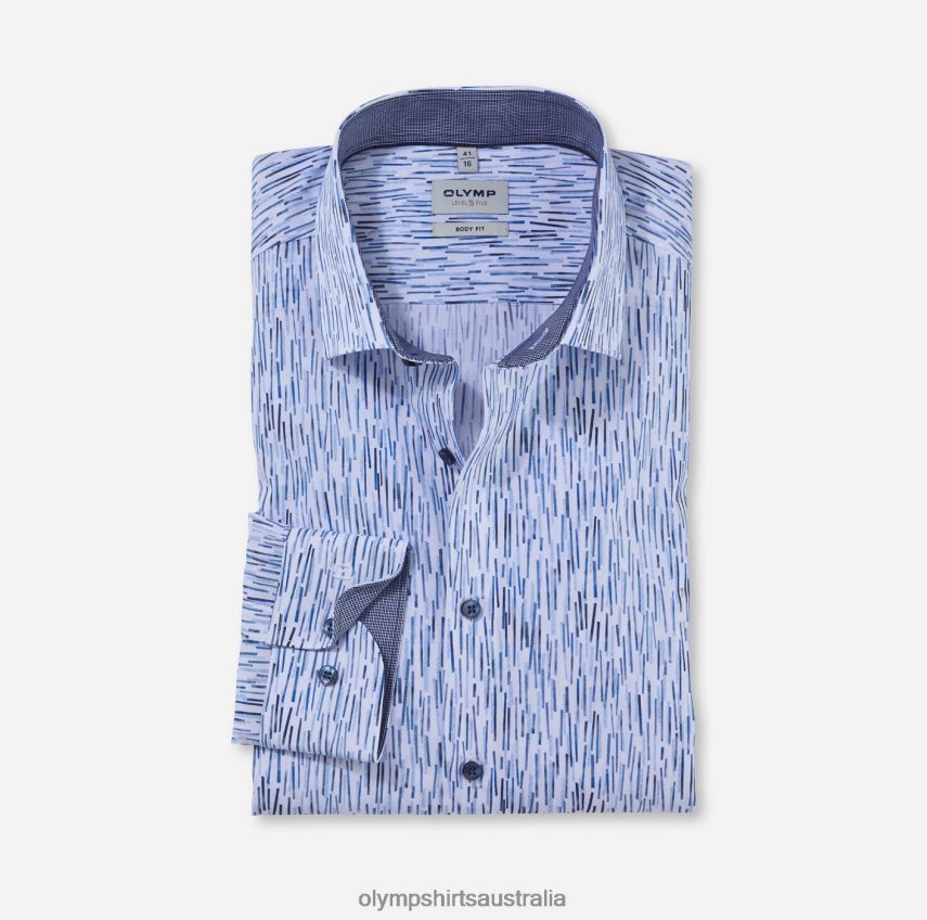 Clothing AU OLYMP Level Five Body Fit, Business Shirt, Modern Kent, Bleu T8882J748