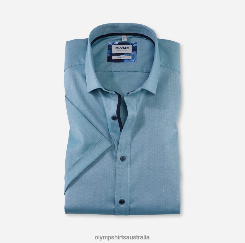 Clothing AU OLYMP Level Five Body Fit, Business Shirt, Modern Kent, Emerald T8882J588