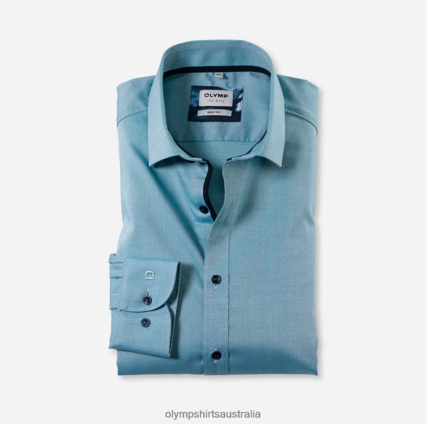 Clothing AU OLYMP Level Five Body Fit, Business Shirt, Modern Kent, Emerald T8882J711